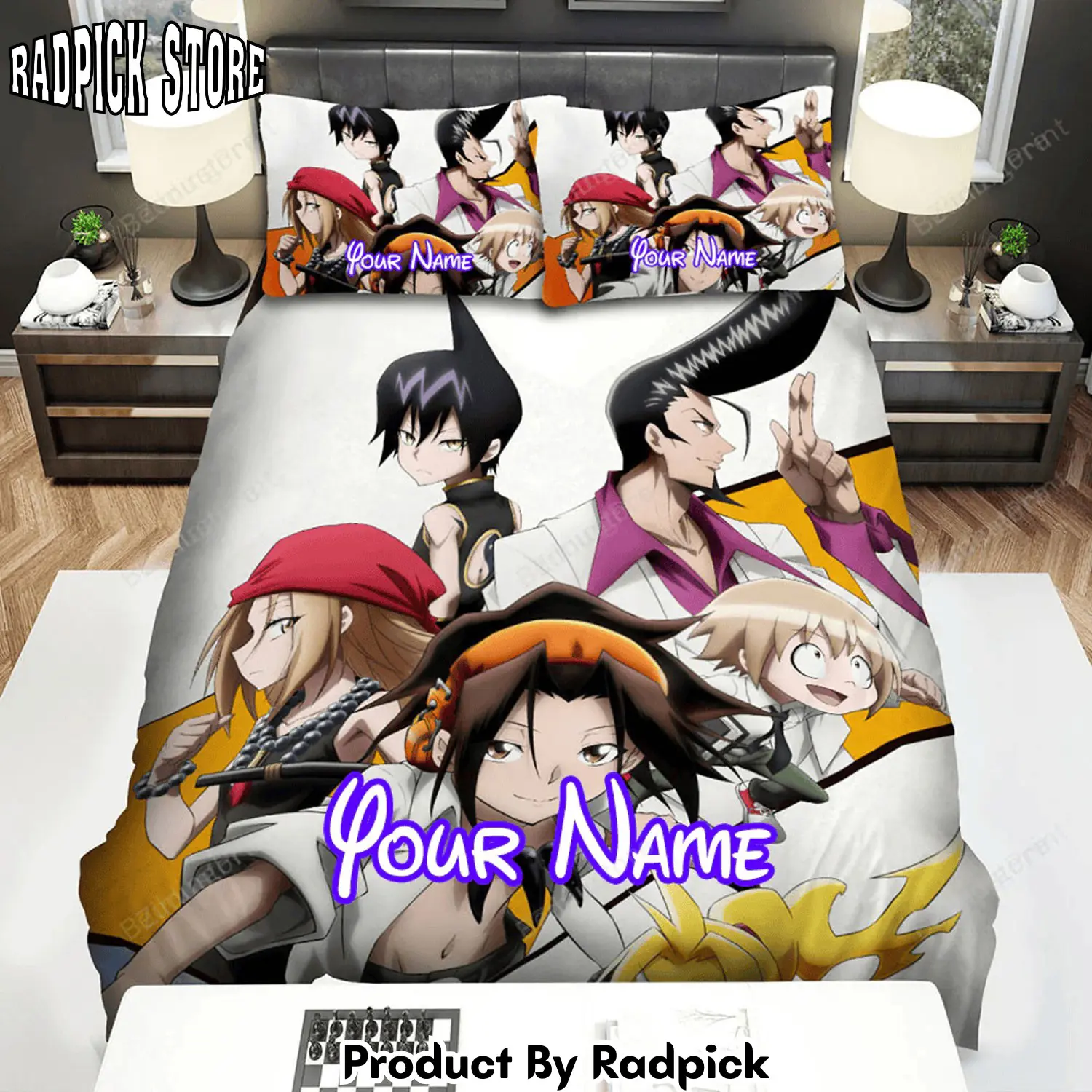 Radpick shaman king anime volume 1 art cover bed sheets spread duvet cover personalized name bedding sets rp3272365